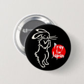 Pray for Japan(1 rabbit) Button (Vorne & Hinten)