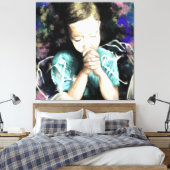 Pray for Peace Canvas Print - Hoffnung - Malerei Leinwanddruck (Insitu (Schlafzimmer))
