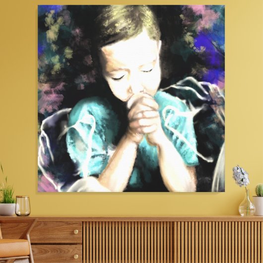 Pray for Peace Canvas Print - Hoffnung - Malerei Leinwanddruck (Insitu (Wohnzimmer))