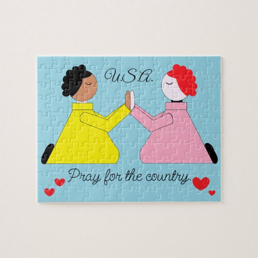 Pray for the Country & Hearts:  Light Blue Puzzle (Horizontal)