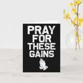 Pray For These Gains Fitness Gym Motivational  Karte (Gelbe Blume)