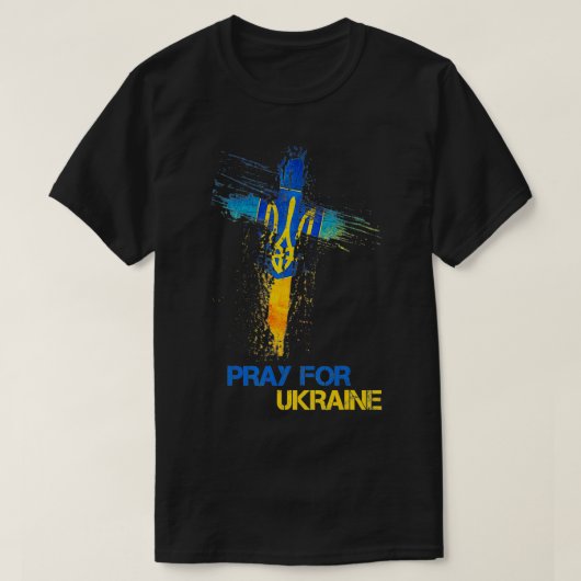 Pray For Ukraine God Bless Ukraine Ukraine Flag  T-Shirt (Design vorne)