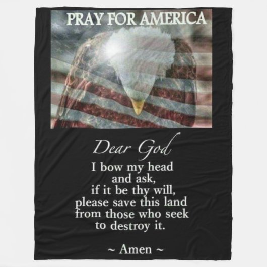 PRAY für AMERIKA Fleecedecke (Vorderseite)