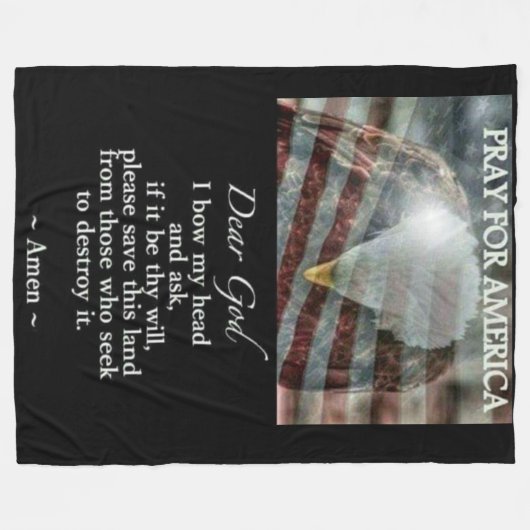 PRAY für AMERIKA Fleecedecke (Vorderseite (Horizontal))