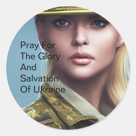 PRAY FÜR DAS GLÜCK DER UKRAINE RUNDER AUFKLEBER (Vorderseite)
