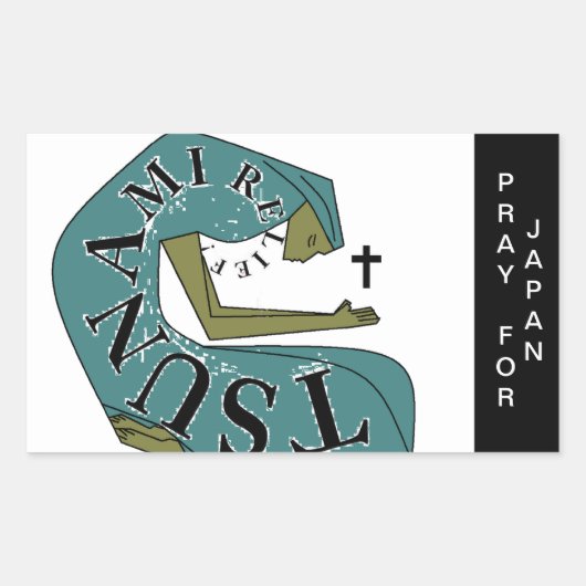 PRAY FÜR JAPAN RECHTECKIGER AUFKLEBER (Vorderseite)