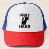 PRAY HARD CHRISTLICH MÄNNER TRUCKERKAPPE (Vorderseite)