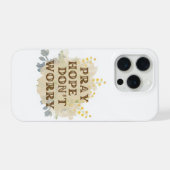 Pray, Hope, Don't Worry Floral IPhone Case iPhone Hülle (Rückseite (Horizontal))