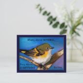 PRAY: KEINE SORGE: BIBEL: BIRD POSTKARTE (Stehend Vorderseite)