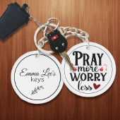 Pray More Worry Less Christian Quote Custom Schlüsselanhänger