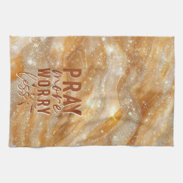 Pray More Worry Less Geschirrtuch