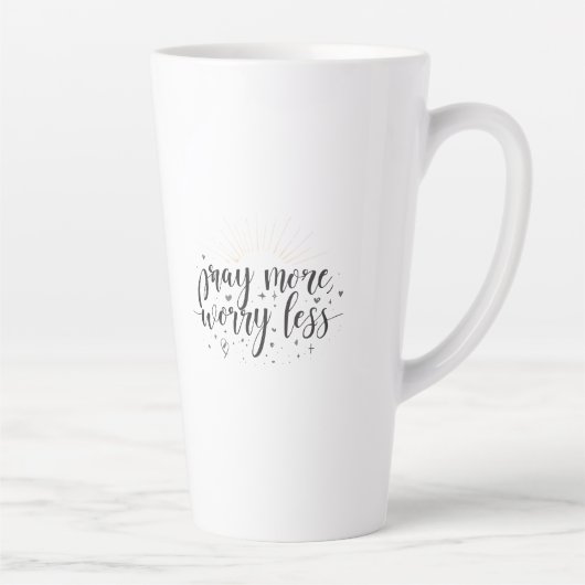 Pray More Worry Less Mug Milchtasse (Rechts)