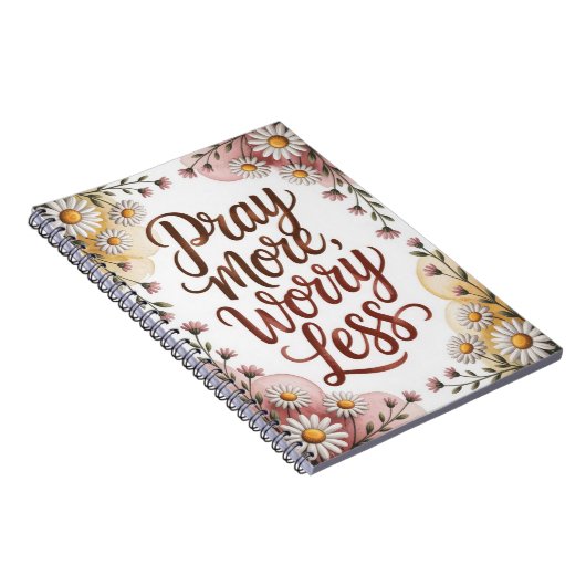 Pray more worry less notebook notizblock (Rechte Seite)