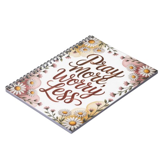 Pray more worry less notebook notizblock (Linke Seite)