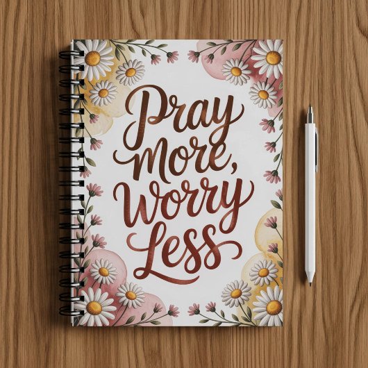 Pray more worry less notebook  notizblock