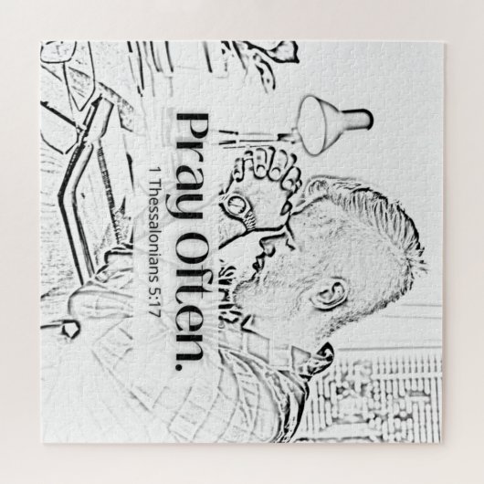 Pray Oft Christlich Scripture Sketch Puzzle (Horizontal)