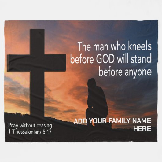 PRAY OHNE AUFHEBUNG Christlichen Familiennamen Geb Fleecedecke (Vorderseite (Horizontal))