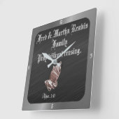 PRAY OHNE AUFhören Quadratische Wanduhr (Winkel)