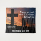 PRAY OHNE AUFNAHME Christlicher Kirchenmauer Kunst Wandteppich (Vorderseite (Horizontal))