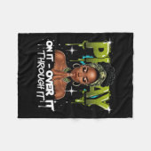 Pray On It Over Through Faith Melanin Queen Christ Fleecedecke (Vorderseite (Horizontal))