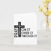 Pray On It Pray Over It Pray Through It Christian Karte (Gelbe Blume)