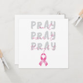 Pray Pink Ribbon Beat Breast Cancer Card Karte (Vorderseite/Rückseite Beispiel)