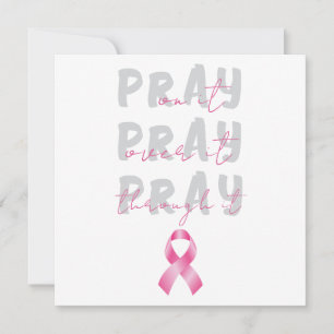 Pray Pink Ribbon Beat Breast Cancer Card Karte