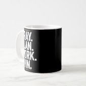 Pray Plan Work Win- Faith Hustle Christian Motivat Kaffeetasse (Vorderseite Links)