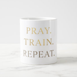 Pray Train Repeat Mug – Christian Fitness Motivati Jumbo-Tasse
