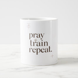 Pray Train Repeat Mug – Christian Fitness Motivati Jumbo-Tasse
