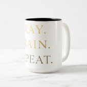 Pray Train Repeat Tasse – Christliche Fitness-Moti (VorderseiteRechts)