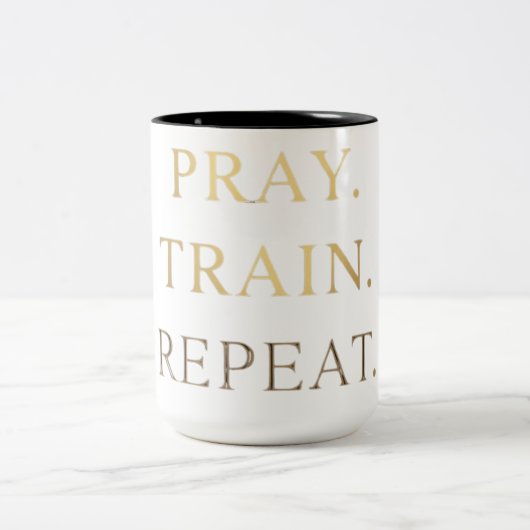 Pray Train Repeat Tasse – Christliche Fitness-Moti (Mittel)