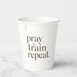 Pray Train Repeat Tasse – Christliche Fitness-Moti Pappbecher