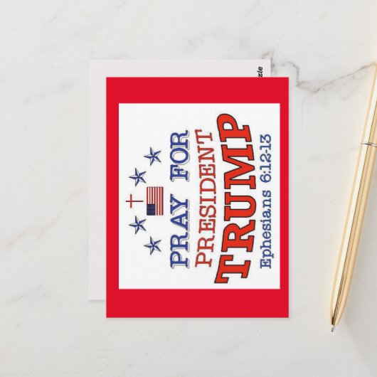 PRAY UM PRES. TRUMP-Postkarte Postkarte (Vorderseite/Rückseite Beispiel)