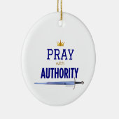 Pray with Authority - Blue, Keramik Ornament (Rechts)