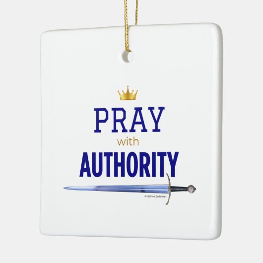 Pray with Authority - Blue Square,  Keramikornament (Links)