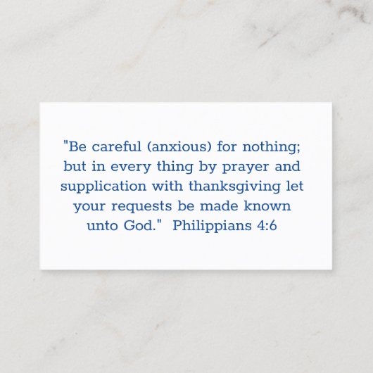 PRAYER ändert Dinge Visitenkarte (Rückseite)