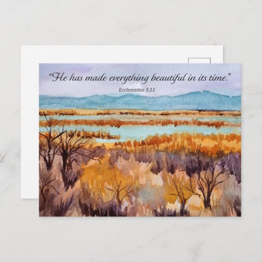 Prayer Card Autumn Desert Scripture Ecclesiastes Postkarte (Vorne/Hinten)