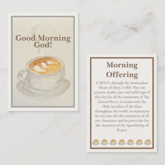 Prayer Card: Good Morning God — Morning Offering Mitteilungskarte (Vorne/Hinten)