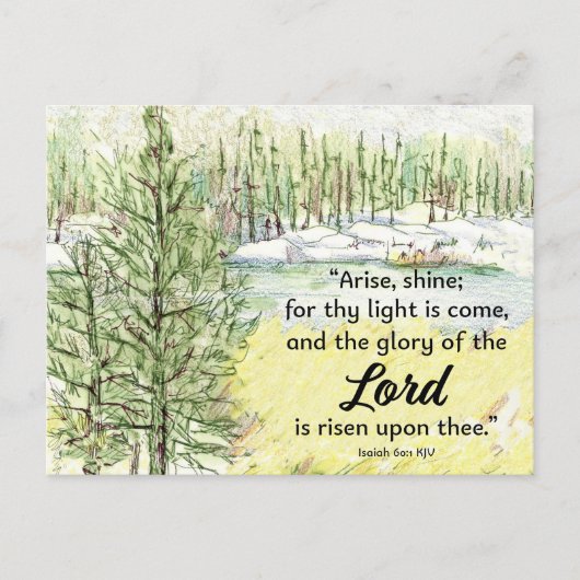 Prayer Card Isaiah Scripture Mountain Lake Postkarte (Vorderseite)