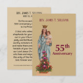 Prayer Card Name 55. Ordination Jubiläum Mary Dankeskarte (Vorne/Hinten)
