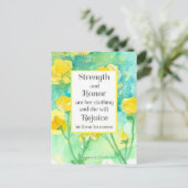 Prayer Card Scripture Proverbs Yellow Flowers Postkarte (Stehend Vorderseite)
