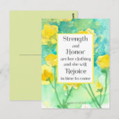 Prayer Card Scripture Proverbs Yellow Flowers Postkarte (Vorne/Hinten)