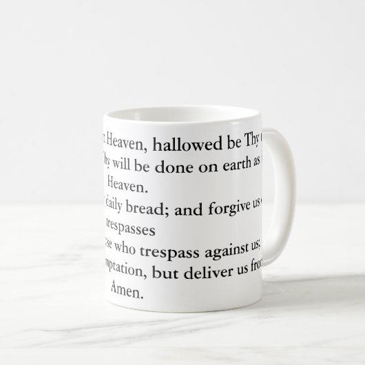 Prayer der Lords/unserer Vater-Tasse Kaffeetasse (VorderseiteRechts)