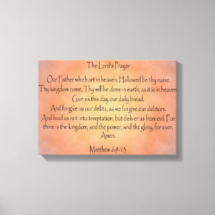 Prayer des Lords, orange Vintager Hintergrund Leinwanddruck