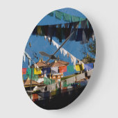 Prayer flags and chortens große wanduhr (Winkel)