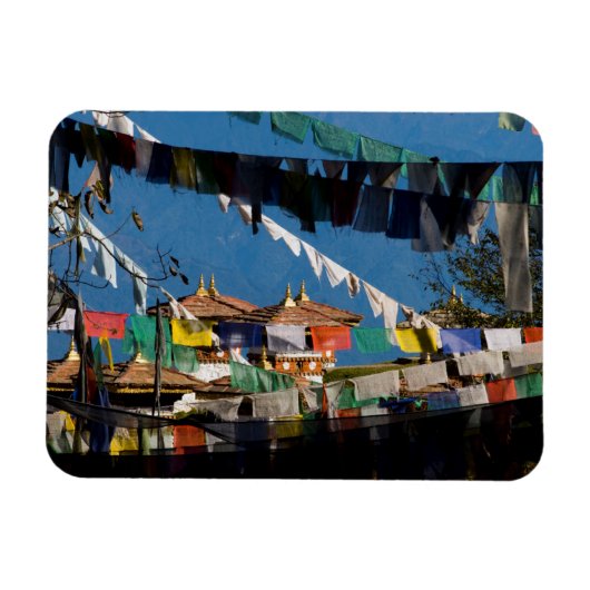 Prayer flags and chortens magnet (Horizontal)