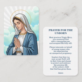Prayer for the Unborn – Catholic Prayer Card Platzkarte