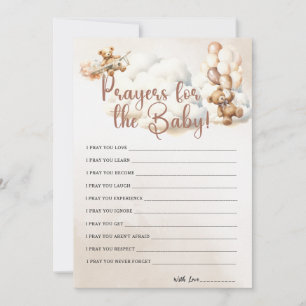 PRAYER FÜR BABY, Baby Shower Game Niedlich Bear Einladung