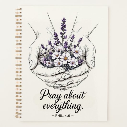 Prayer Hands with Lavender - Devotional theme Planer (Vorderseite)